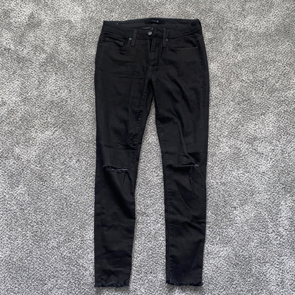 Joes Jeans Black Denim with holes at the Knee size 26